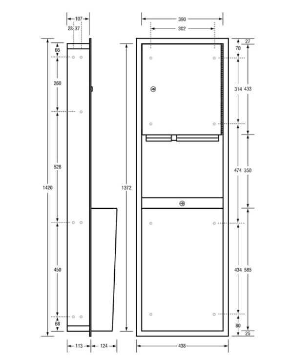 ML705_SM_MK2 Surface Mounted Paper Towel Dispenser & 49 Litre Waste